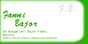 fanni bajor business card